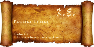 Kosina Erina névjegykártya